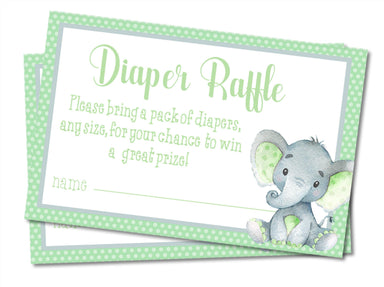 Mint Elephant Diaper Raffle Tickets