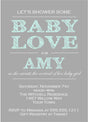 Mint & Grey Baby Love Baby Shower Invitations