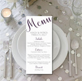 Modern Script Wedding Menus - You Choose Color
