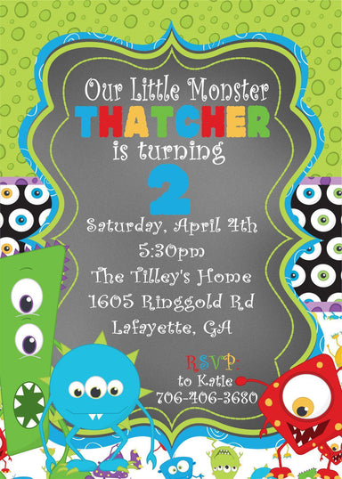 Monster Birthday Party Invitations