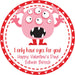 Monster Valentine's Day Stickers