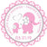 Mother and baby elephant stickers – pink and gray theme