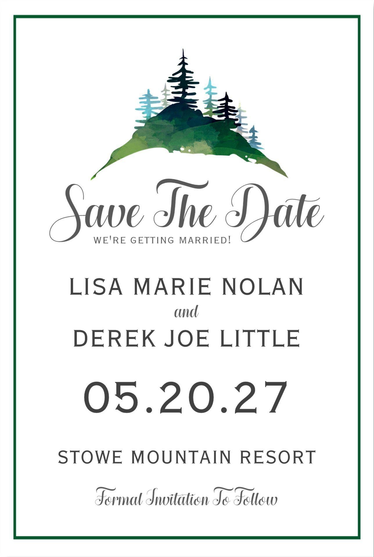 Mountain Wedding Save The Date Cards