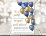 Navy Blue And Gold Balloon Sweet 16 Party Invitations