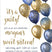 Navy Blue And Gold Balloon Sweet 16 Party Invitations