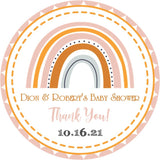 Neutral rainbow party favor label