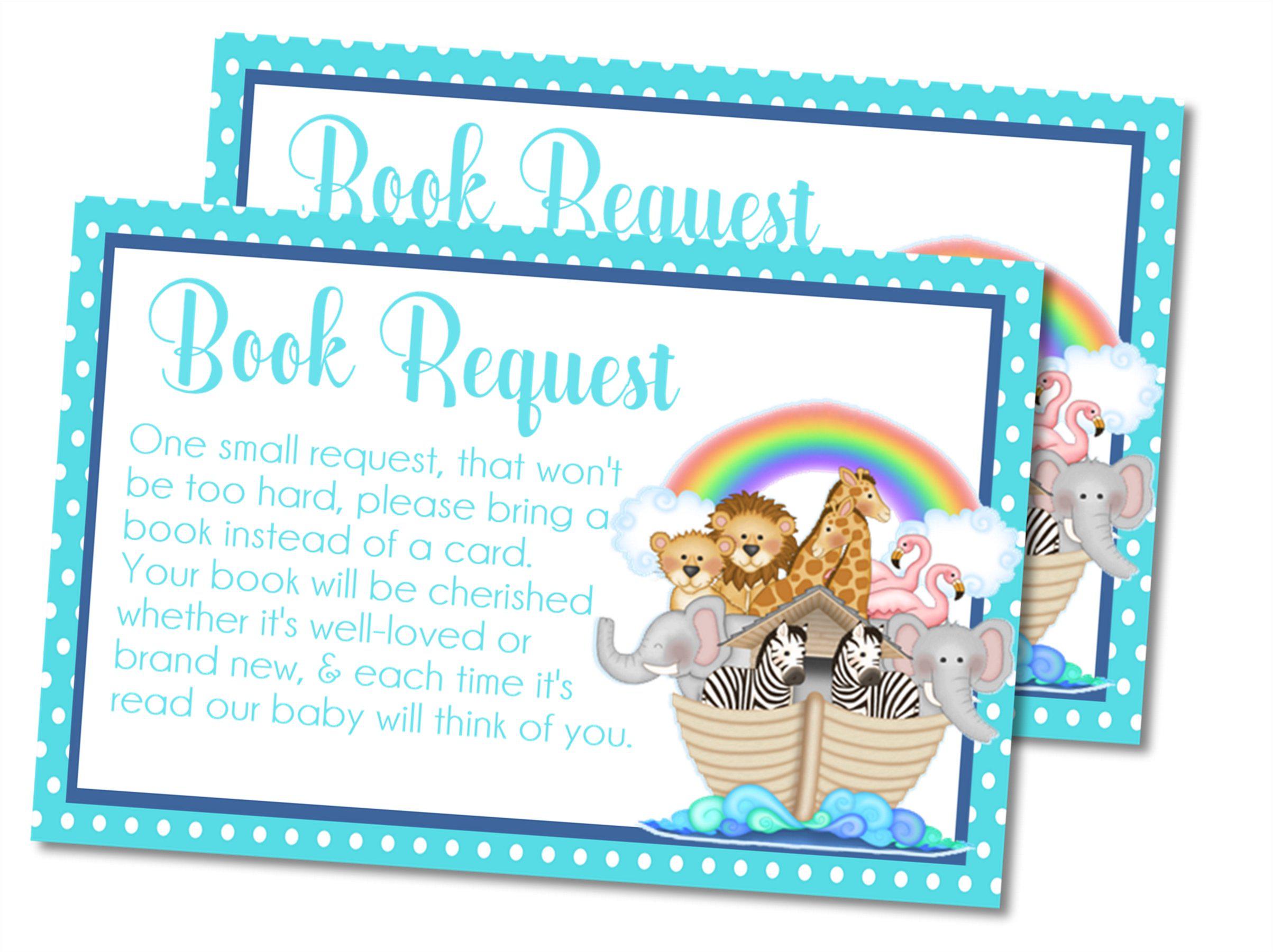 Noah's Ark Book Request Cards