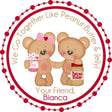 PB&J themed Valentine sticker with cute bears