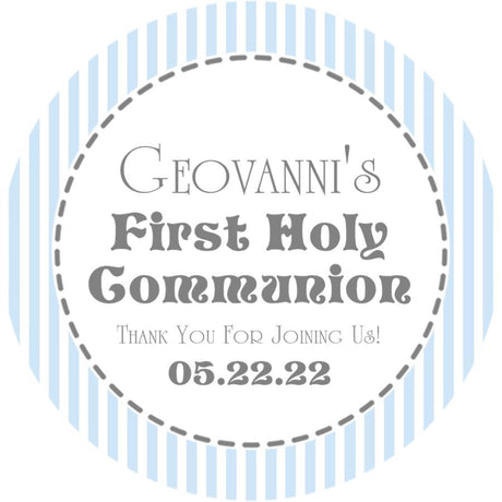 Pale blue gray First Holy Communion stickers