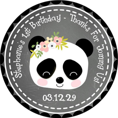 Panda Birthday Party Stickers