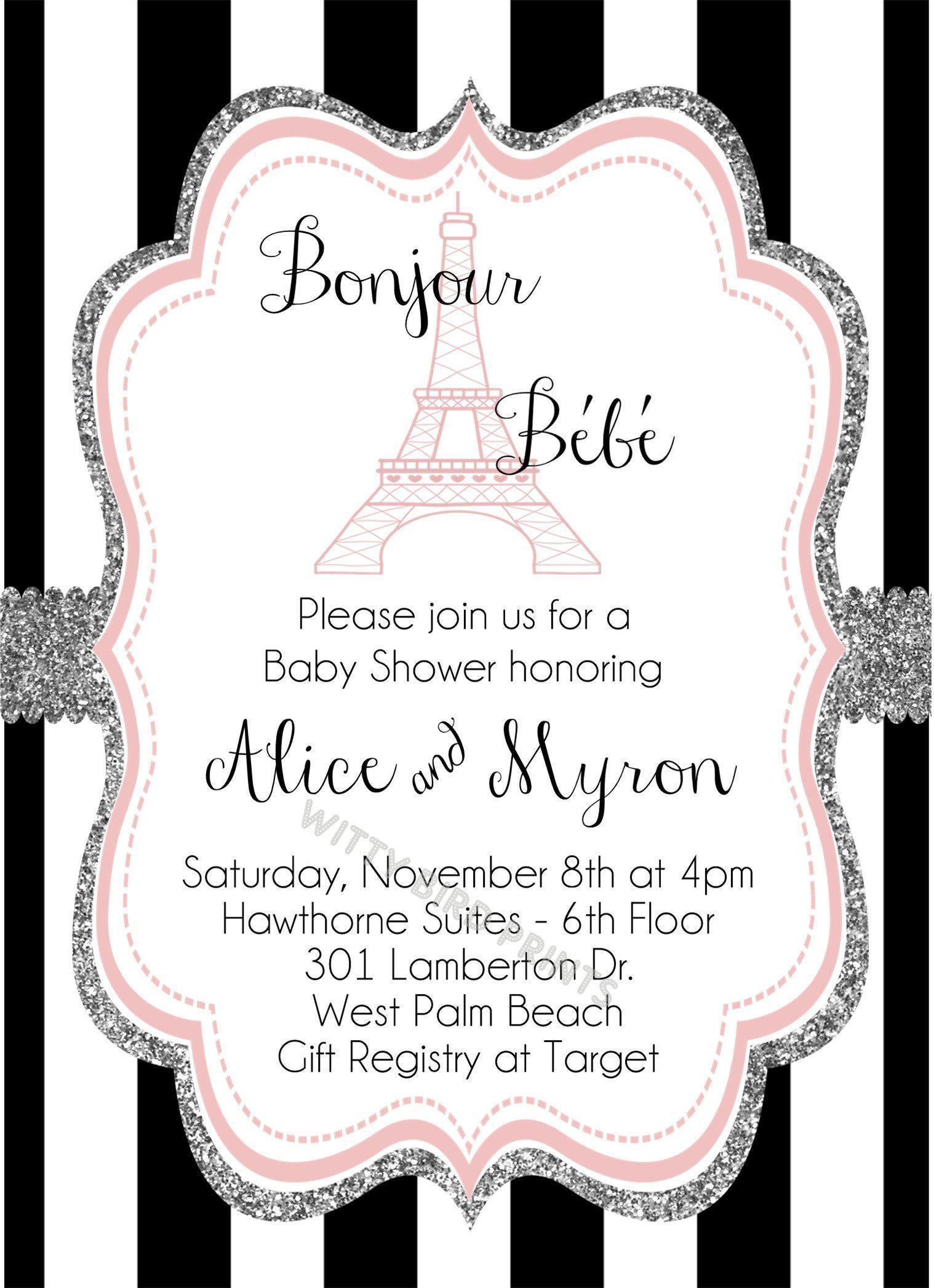 Paris Baby Shower Invitations