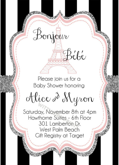 Paris Baby Shower Invitations