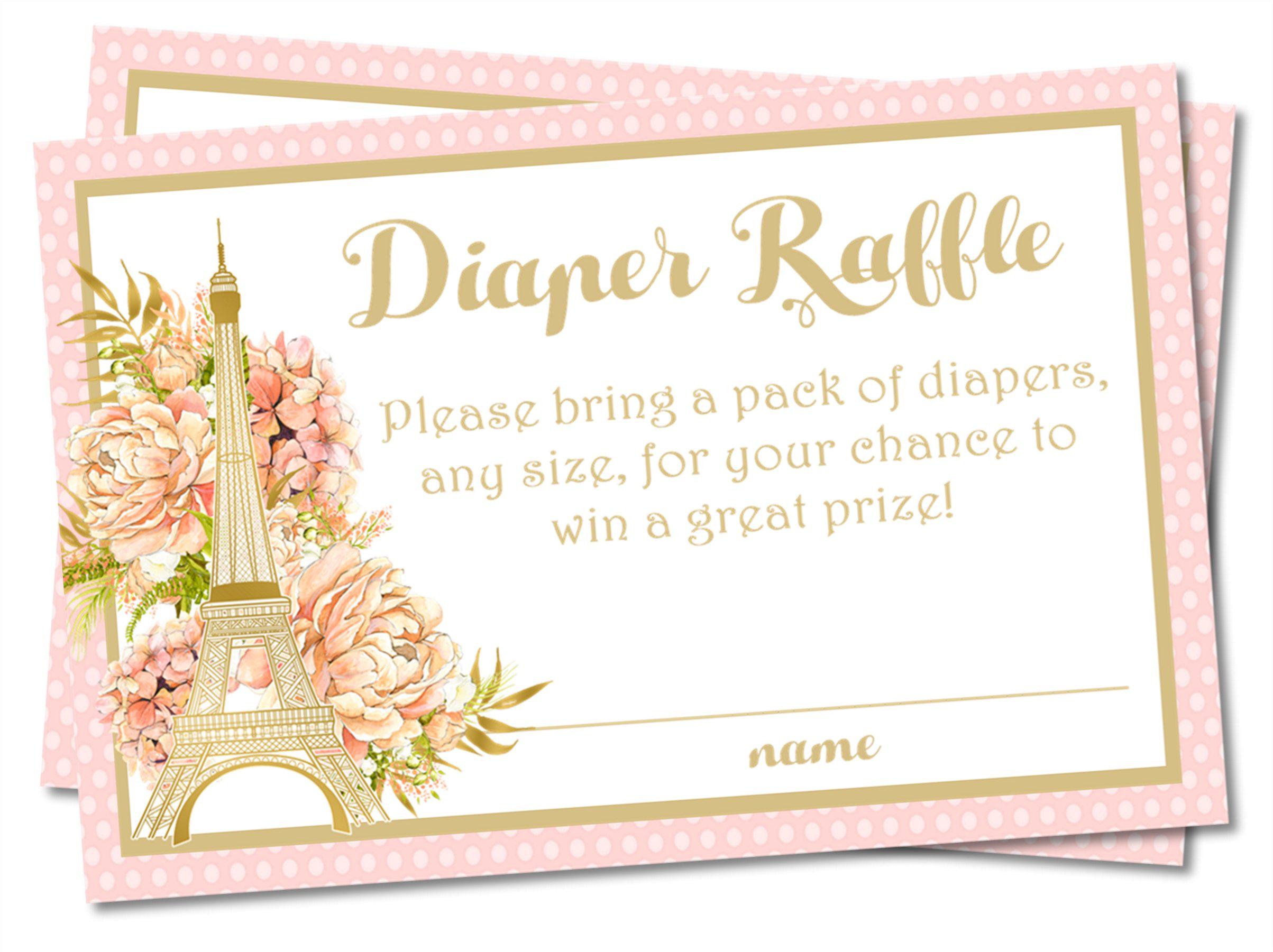 Paris Diaper Raffle Tickets