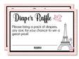 Paris Baby Shower Diaper Raffle Tickets Printable PDF Download