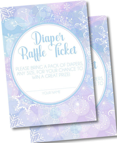 Pastel Winter Diaper Raffle Tickets