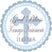 Pastel blue god bless baptism sticker