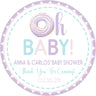 Pastel donut Oh Baby baby shower sticker