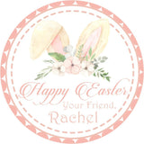Pastel floral bunny ears Easter sticker with soft spring colors