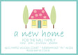 Pastel new home announcement featuring aqua and green accents