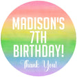 Pastel rainbow ombre birthday sticker
