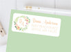 Peach Floral Initial Monogram Address Labels