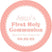 Peach First Holy Communion stickers personalized