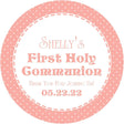 Peach First Holy Communion stickers personalized