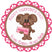 Personalized Valentine puppy candy bar sticker with pink accents