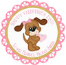 Personalized Valentine puppy favor tag