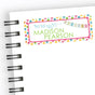 Personalized back to school name label with colorful flower border