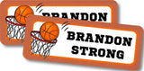 Personalized basketball themed school name label