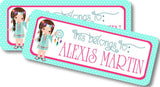 Personalized dreamcatcher school supply label for kids
