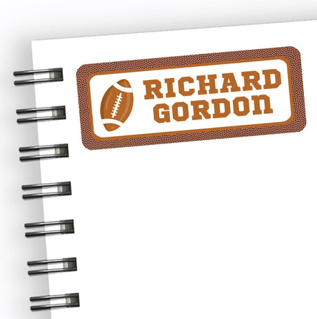 Personalized football back to school name label with sports design