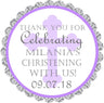 Personalized lavender Christening favor stickers