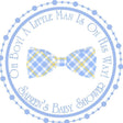 Personalized little man baby shower favor sticker