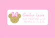 Personalized mouse ears address labels with pink bow