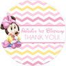 Personalized pastel Minnie themed party label