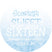 Personalized pastel blue Sweet 16 party favor label