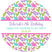 Personalized pink and purple dinosaur party favor label