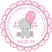 Personalized pink elephant favor labels – safari theme