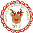 Personalized reindeer holiday favor label