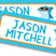 Personalized shark school label featuring ocean themed illustration
