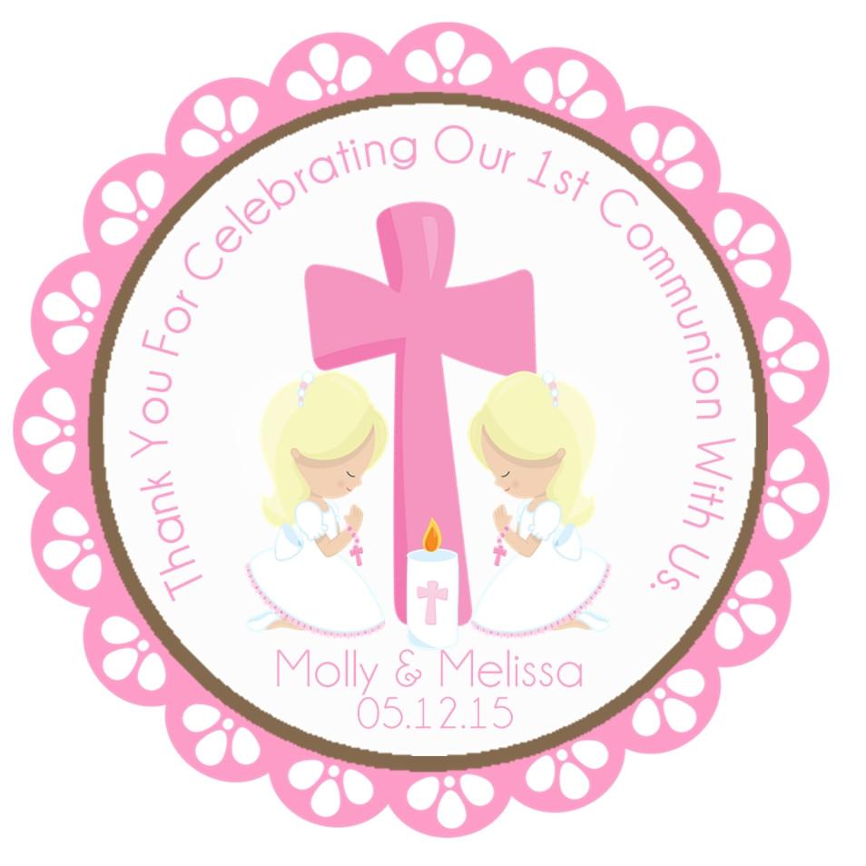 Personalized sisters First Holy Communion sticker