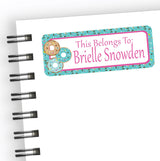 Personalized sprinkle donut labels for school supplies
