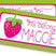 Personalized strawberry themed school supply labels