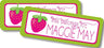 Personalized strawberry themed school supply labels