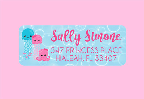 Personalized under the sea address stickers