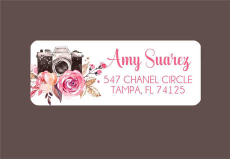 Photography themed address labels