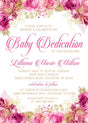 Pink And Gold Baby Dedication Invitations