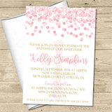 Pink And Gold Baptism Invitations